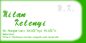 milan kelenyi business card